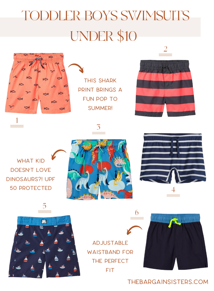 Toddler Boy swim trunks under $10